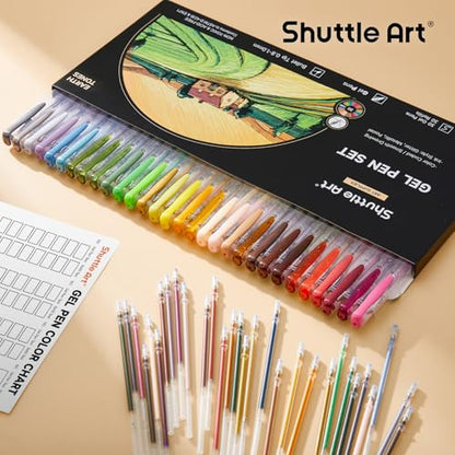 Shuttle Art 60 Pack Earth Tone Gel Pens, 30 Brown Earth Tone Gel Pens with 30 Refills for Adults Coloring Books Journaling Drawing Nature, Landscapes, Animals Scenes - color: 60 Pack Earth Tone