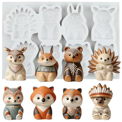 Animal Polymer Clay Mold Boho Tribal Animal Silicone Molds - color: Style C