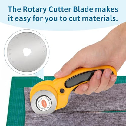12 pcs 45mm Rotary Cutter Blades,Replacement Rotary Blade for Arts Crafts Quilting Scrapbooking Sewing Fabric Cutting,Arts & Crafts Farbric Paper Cutting Tool By XEKIGU