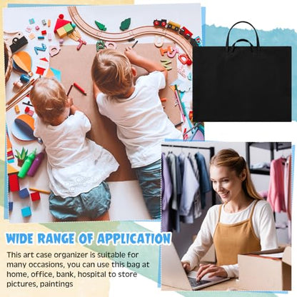 Abbylike 1 Pcs 48x36 Inch Art Portfolio Bag Black Large Waterproof Nylon - color: Black, size: 48 x 36 Inch