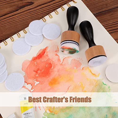 Briartw Alcohol Ink Blower Applicator Tool Set, Include 1 Round Blending Tool,1 Air Blower Mini Ink Blower,50 Felts Replacement Foams Mini Blending Tool for Card Making Embossing Painting Rendering - color: 1 Tool+1 Air Blower+2 Flat Foams+50 Felt