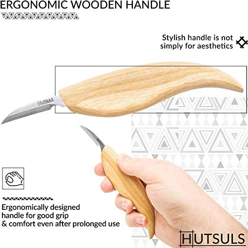 Hutsuls Wood Whittling Kit for Beginners - Razor Sharp Wood Carving Knife Set in Beautifully Designed Gift Box, Whittling Knife for Kids and Adults (8 Pieces) - color: ashwood