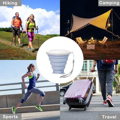Silicone Collapsible Cup,Collapsible Cups for Camping,Folding Cup with Lids,Collapsible Coffee Cup,Reusable Drinking Mugs Cup (Blue) - color: Blue