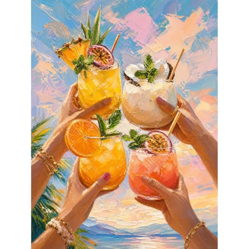askkqtx Cocktail Diamond Art Kits for Adults Beginners 12x16 Inch - color: G10040