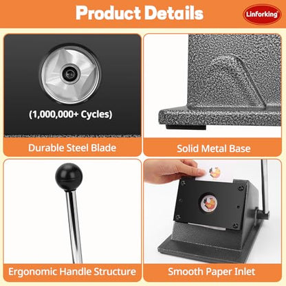 35mm (1.38") Circle Punch for 25mm (1") Buttons & Badges,Circle Cutter | Button Paper Cutter Graphic Punch Die Cutter | Heavy-Duty Round Paper Cutter for Professional Button Making, Badges & Crafts