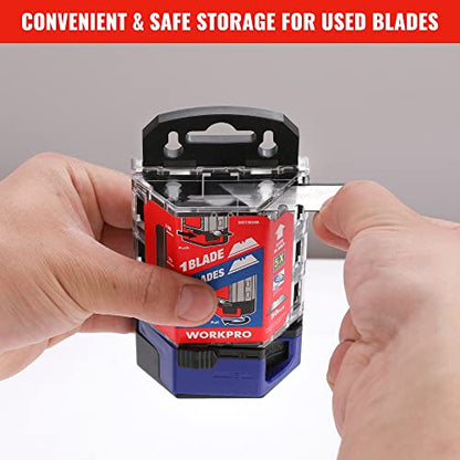 WORKPRO Premium Utility Knife Blades, TAC Diamond Coated SK2M, 50-Pack Utility Blades Replacement with Dispenser - style: 50-Pack