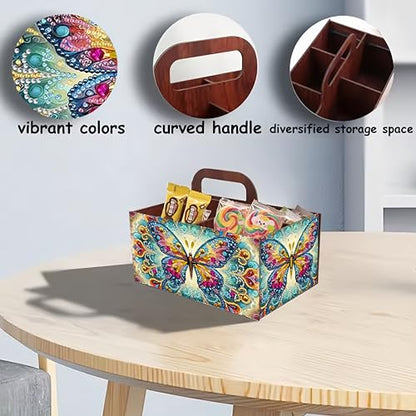 LSQFS Butterfly Multi-Grid Diamond Painting Storage Box with Handle - color: Butterfly