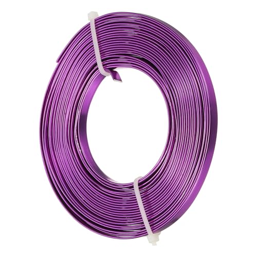 uxcell 18 Gauge Flat Aluminum Wire, 16.40 ft 5mm Wide Aluminum Crafts Wire for Flower Bonsai Crafts Carving DIY Bezel Sculpting Gem Metal Wrap, Dark Purple - color: Dark Purple, size: 5mm
