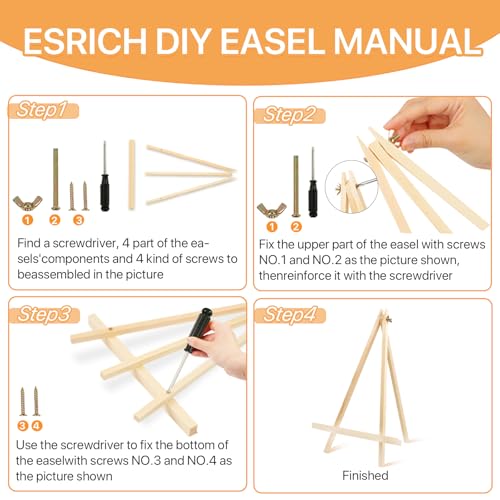 3 Pack 14 Inch Wood Easels, Tabletop Painting Display Easels, Painting Party Easel, Portable Canvas Holders
