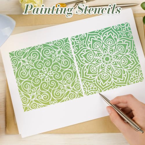 Texture Stencils for Crafts Reusable 16Pcs Stencils(5.9X5.9 Inch) - color: Texture 12