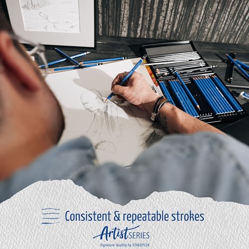 STAEDTLER Mars Lumograph Art Drawing Pencils (12-Pack) - Sustainable, Break-Resistant Graphite, Metal Case | Sustainable, Break-Resistant Graphite, Metal Case - style: Tin of 12