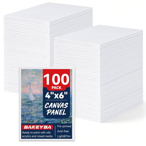100 Pack 4x6 Inch Mini Painting Canvas Boards for Kids Mini Canvas Panels - size: 4"x6"- 100pcs