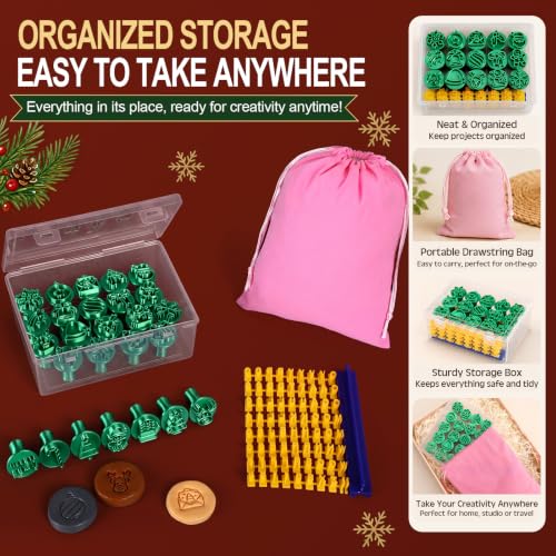 30 Pcs Christmas Pattern Clay Modeling Stamp Set with 72-Character Letter Stamps and Storage Box, Christmas Pattern Stamps for Polymer/Ceramic Clay, Pottery Craft, Cookie and Jewelry Making - style: Christmas