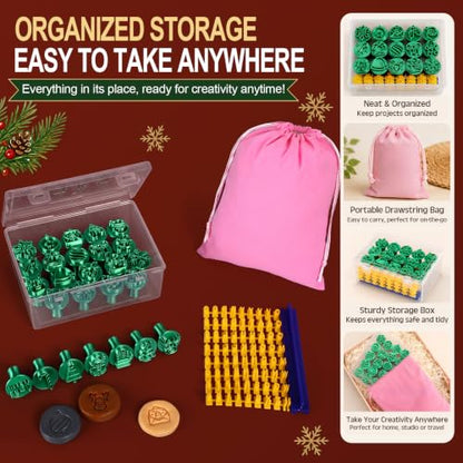 30 Pcs Christmas Pattern Clay Modeling Stamp Set with 72-Character Letter Stamps and Storage Box, Christmas Pattern Stamps for Polymer/Ceramic Clay, Pottery Craft, Cookie and Jewelry Making - style: Christmas
