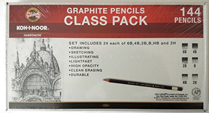 Koh-I-Noor Toison d'Or Graphite Pencil Artist Set Class Pack, 12 Each Per Degree, 144 Pencils Total (FA1502CP) - style: Artist Set Class Pack