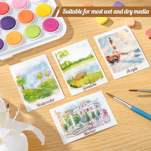 80 Sheets Watercolor Paper, 2.5 x 3.5 in, 110 Lb/230 GSM, Cold Press - size: 2.5 x 3.5Inch