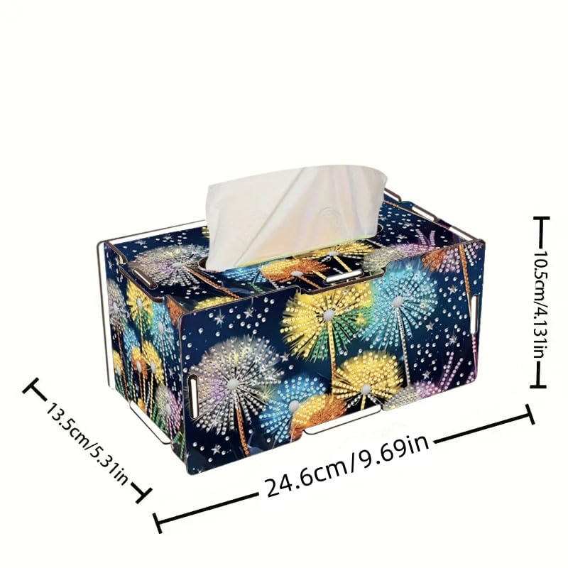 LSQFS DIY Diamond Art Tissue Box Kit, Ideal Handmade Craft Gift for Adults - color: Flower 2