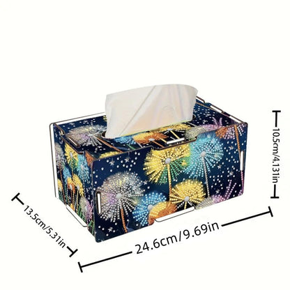 LSQFS DIY Diamond Art Tissue Box Kit, Ideal Handmade Craft Gift for Adults - color: Flower 2