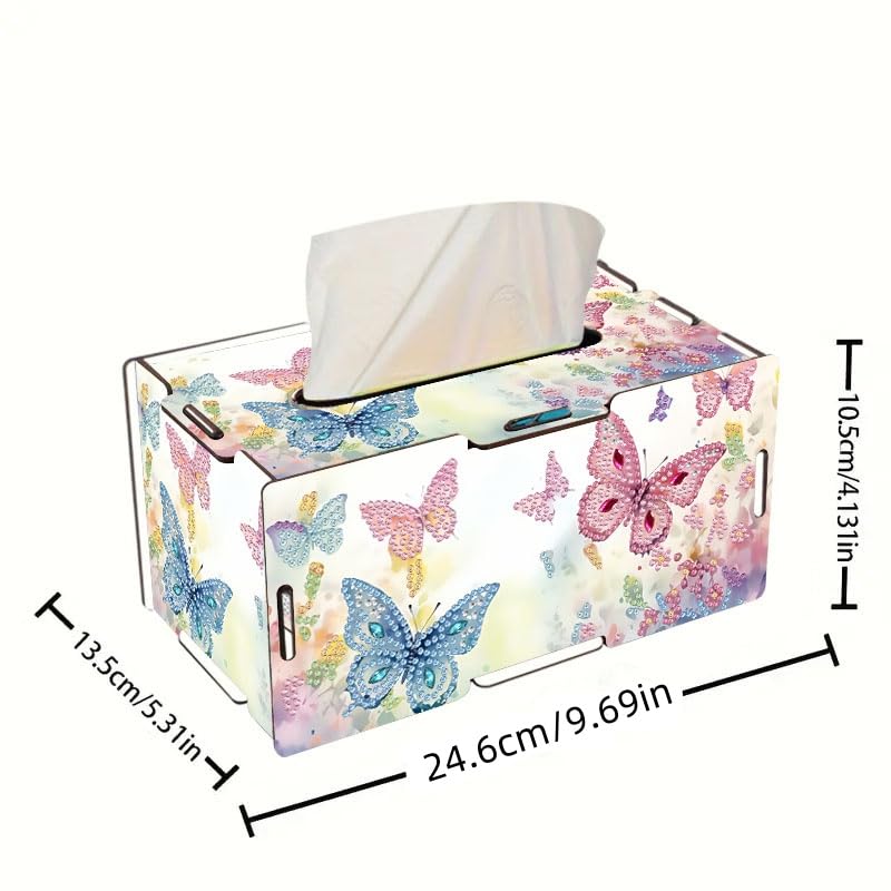 LSQFS DIY Diamond Art Tissue Box Kit,Diamond Painting Kit for Adults - color: Butterfly