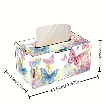 LSQFS DIY Diamond Art Tissue Box Kit,Diamond Painting Kit for Adults - color: Butterfly