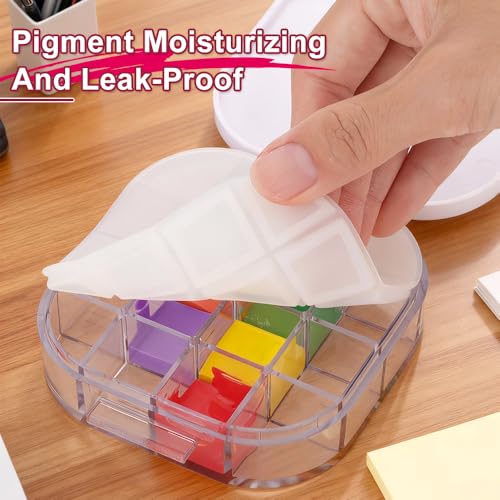 Paint Saver Storage Palette Box 16-Well Portable Airtight (Red, 0.95”x 4.6”x 3.5")