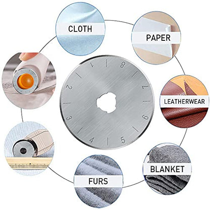HEADLEY TOOLS 28mm Rotary Cutter Blades 10 Pack Fits Olfa, Fiskars, Replacement Rotary Blade for Arts Crafts Quilting Scrapbooking Sewing, Sharp and Durable - size: 28mm 10pcs