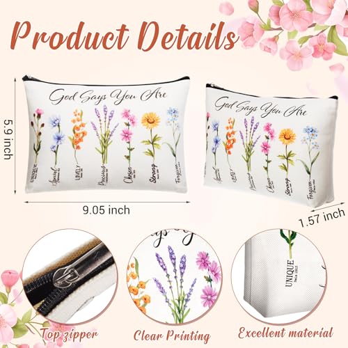 12 Pcs Christian Makeup Bags for Women, Bible Verse Cosmetic - style: Elegant Style