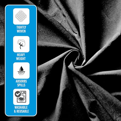 Black Canvas Drop Cloth 8x10 FT – Premium Painter’s Tarp for Painting, Staining & Cleaning Projects - color: Black, size: 8/10-PACK-1