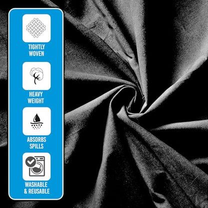 Black Canvas Drop Cloth 8x10 FT – Premium Painter’s Tarp for Painting, Staining & Cleaning Projects - color: Black, size: 8/10-PACK-1