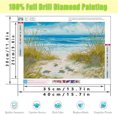 TCDZMYGS Diamond Art Kits for Adults,Beach Diamond Painting Kits 12X16 Inch | 5D Diamond Art Paintings for Beginners,Round Full Drill Diamond Dot Tools Kit,Extra Diamonds,Stress Relief Craft,DIY Gift - color: Beach-2603