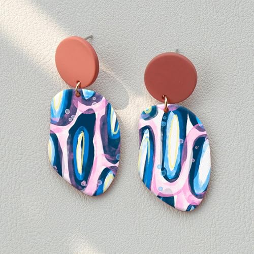 6 Pieces Transfer Paper for Polymer Clay, Irregular Abstract Graphics Pattern Clay Transfer Sheets, Water Soluble Polymer Clay Transfer Sheets Paper for DIY Jewelry Earrings Making 5.8"X3.9"