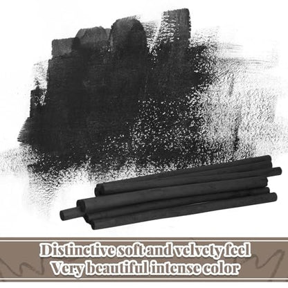 Gueevin 100 Pcs Soft Willow Charcoal Sticks Drawing,7-9mm | For Artists Beginners Students, Vine Charcoal Bulk for Sketching Shading Fine Art, Assorted Sizes, Back to School Gifts - size: 7-9mm