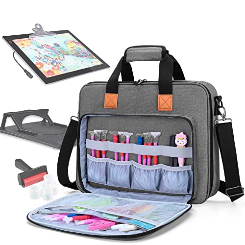 LUXJA Carrying Bag for A4 Light Pad and Diamond Painting Tools, Gray | Protective Case for Diamond Painting Light Box and Accessories, Bag Only - color: Gray