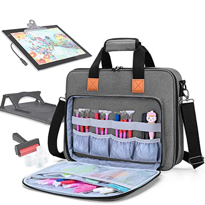 LUXJA Carrying Bag for A4 Light Pad and Diamond Painting Tools, Gray | Protective Case for Diamond Painting Light Box and Accessories, Bag Only - color: Gray