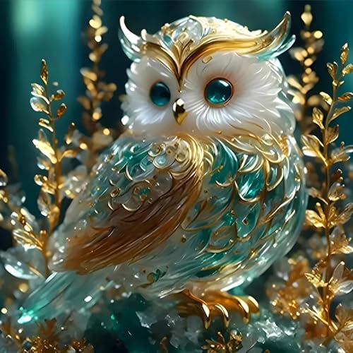KINPLUB Owl Diamond Painting Kits for Adults, Bird 5D Diamond Art Kits for Adults Beginners, DIY Full Drill Gem Art Paint by Diamonds Dots for Adults, Home Wall Decor 12x12 Inch - color: Owl