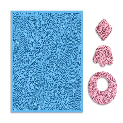 GOTO CLAY TOOLS Snake Skin Texture Sheets for Polymer Clay, Achieves the Same Texture as a Polymer Clay Roller, Snake Skin Texture mat for Polymer Clay – TM-548