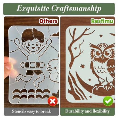 Owl Stencils for Crafts Reusable 24Pcs Animal Stencils(5.9X5.9 Inch) - color: Owl 2