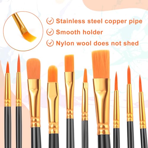 ESRICH 60PCS Paint Brushes, Paint Brush for Acrylic Painting - color: Black, size: 60