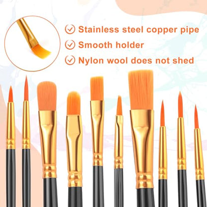 ESRICH 60PCS Paint Brushes, Paint Brush for Acrylic Painting - color: Black, size: 60