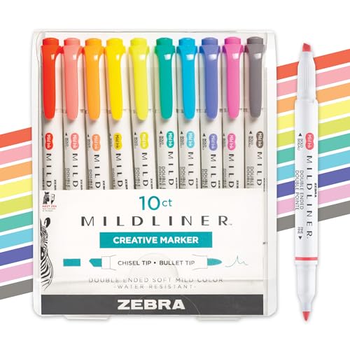 Zebra Pen MILDLINER Highlighter, Refresh and Friendly, Dual Tip, 10-Pack - color: Friendly B