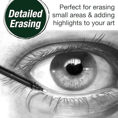 Faber-Castell 185610 - Eraser Pen Precision Eraser Pen, Includes Refill Eraser, for Professionals and Hobby Artists, White - style: Eraser pen