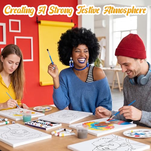 Sherr 285 Pcs 30 Sets Sip and Paint Kit for Adults,Fashion | Pre Drawn Canvas to Paint for Adults, Acrylic Paints, Brushes, Easels, Date Night, Birthday Party Gifts - style: Charming Lady