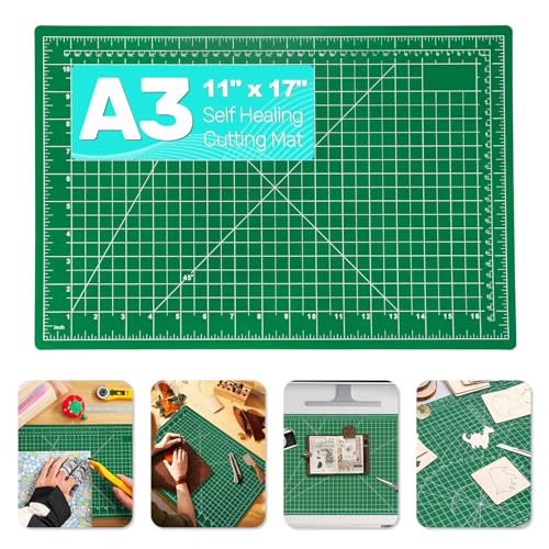Self Healing Cutting Mat, 11" x 17", Double-Sided Rotary Cutting Mat for Sewing, Quilting, Scrapbooking & Craft, Craft Cutting Board for Hobby Use(A3) - size: 17"L x 11"W