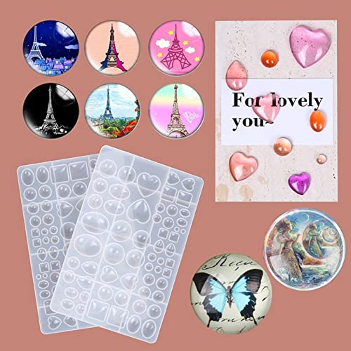 2 Pcs Gem Jewelry Casting Mold,Large | Resin Jewelry Casting Molds, for Making Earrings,Jewelry Making Crafting Projects - color: mix-large