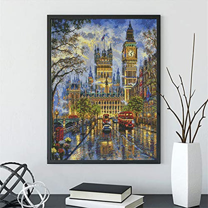 LANDFAIR Diamond Painting Kits - 15x20 inch Round Full Drill Big Ben London Diamond Art Kits for Adults - color: Big Ben