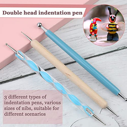 LOKUNN 14 Pcs Dotting Tools Embossing Tool Dotting Tools Set Rock Painting | Mandala Dot Painting Tools Ball Styluses with Box, Ball Tip Clay Tools, Pottery Clay Modeling Embossing Nail Art - size: 14 PCS