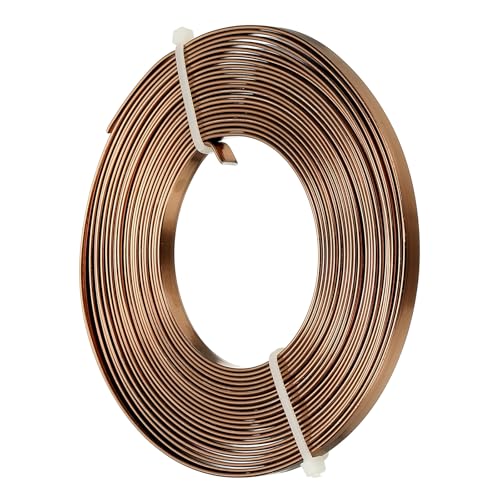 uxcell 18 Gauge Flat Aluminum Wire, 16.40 ft 5mm Wide Aluminum Crafts Wire for Flower Bonsai Crafts Carving DIY Bezel Sculpting Gem Metal Wrap, Brown - color: Brown, size: 5mm