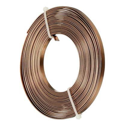 uxcell 18 Gauge Flat Aluminum Wire, 16.40 ft 5mm Wide Aluminum Crafts Wire for Flower Bonsai Crafts Carving DIY Bezel Sculpting Gem Metal Wrap, Brown - color: Brown, size: 5mm