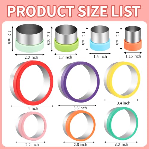 laxizar 10 Pcs Round Cookie Cutters Set Stainless Steel Biscuit Cutter