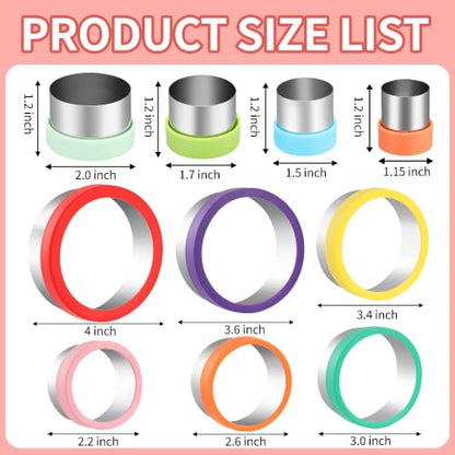 laxizar 10 Pcs Round Cookie Cutters Set Stainless Steel Biscuit Cutter